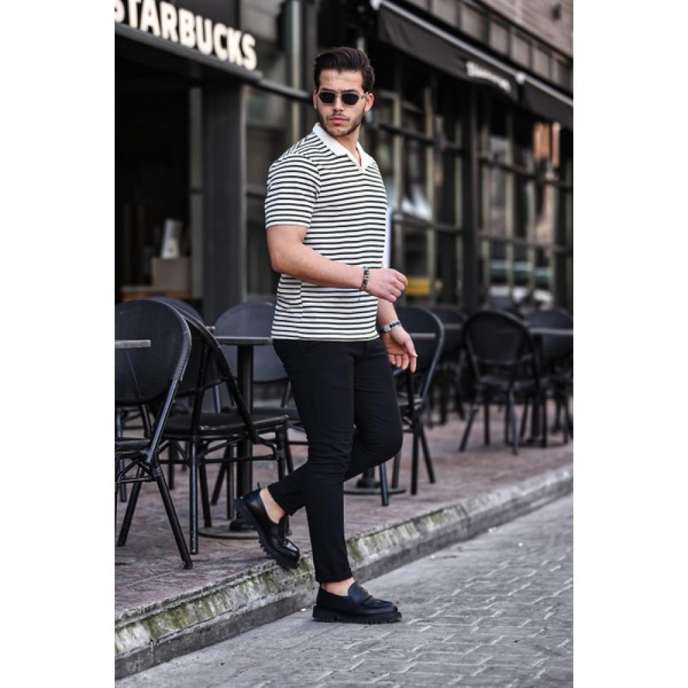 Valiberta Polo V Yaka Örme T-Shirt - Haki Erkek T-shirt Fiyatı