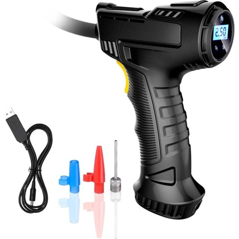 Valkyrie 120W Kablosuz Hava Kompresörü Araç Motorsiklet Bisiklet Top Araba Lastik Pompası - Wireless USB - LED Işıklı Hava Kompresörü Fiyatı