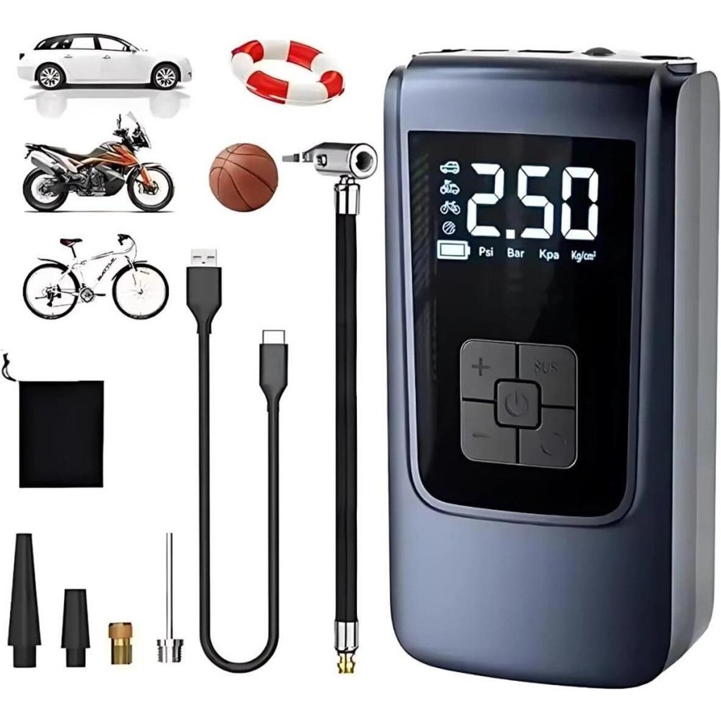 Valkyrie 150PSI 6000MAH Şarjlı Araba Top Bisiklet Hava Pompası LED Akıllı Powerbank Bisikletler Fiyatı