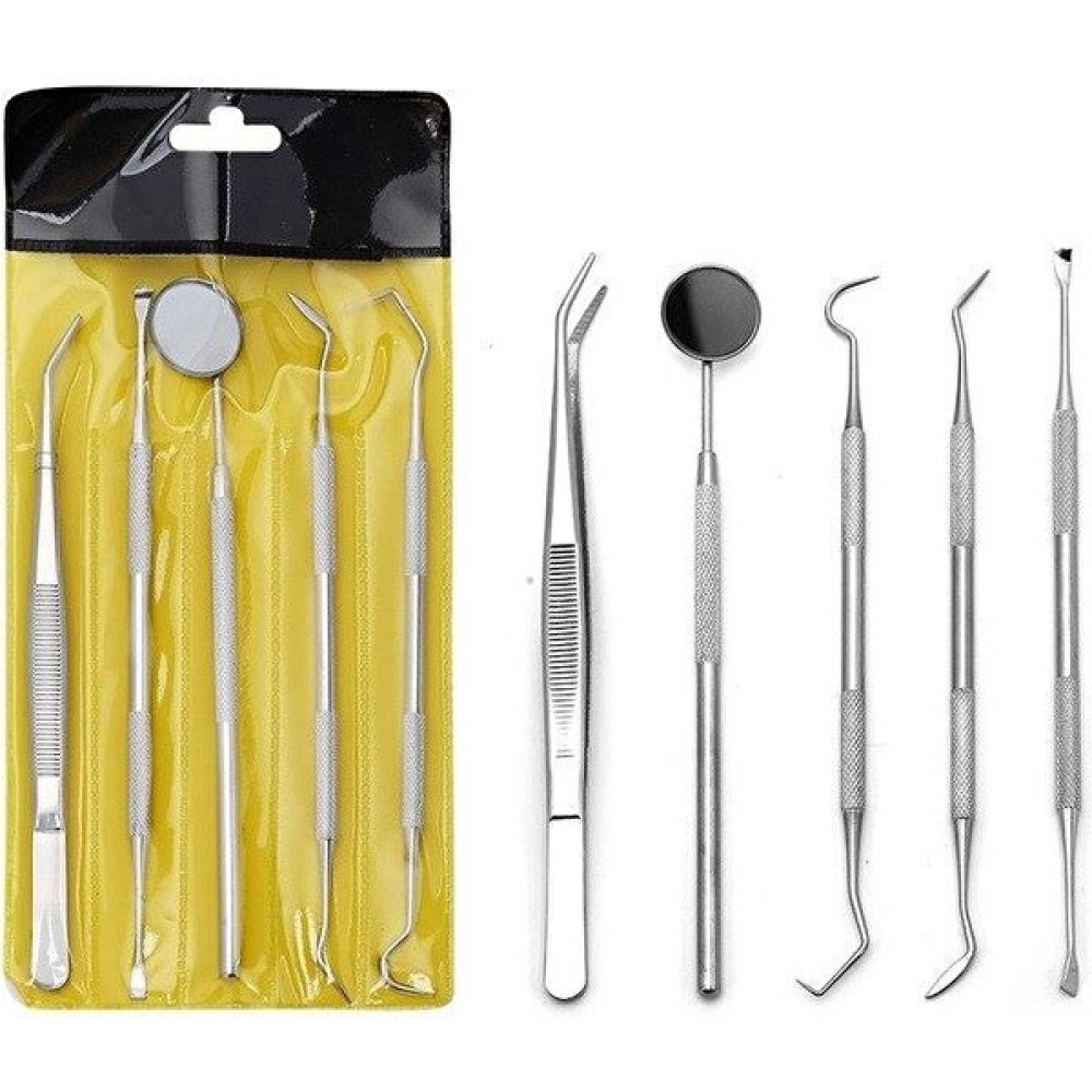 Valkyrie 5 Parça Paslanmaz Çelik Diş Temizleme Ağız Bakımı 5 Li Set Ayna Orak Skaler Spatula Cımbız Seti Diş Beyazlatıcılar Fiyatı
