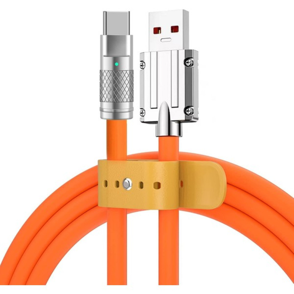 Valkyrie 6A Type-C Bakır Döşemeli Sıvı Silikon USB Data Hızlı Şarj Kablosu - Katlanmaz Kırılmaz Dayanıklı Uzun Ömürlü - 1 Metre Turuncu Cep Telefonu Şarj Cihazı Fiyatı