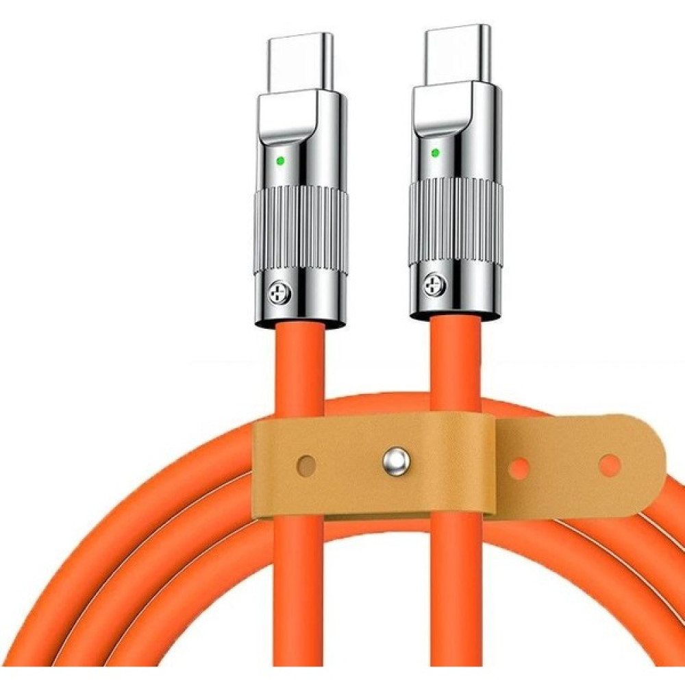 Valkyrie 6A Type-C To Type-C Sıvı Silikon 8k Data Hızlı Şarj Kablosu - Bakır Döşeme - Katlanmaz Kırılmaz Dayanıklı Kablo - 1.5 Metre Turuncu Cep Telefonu Şarj Cihazı Fiyatı