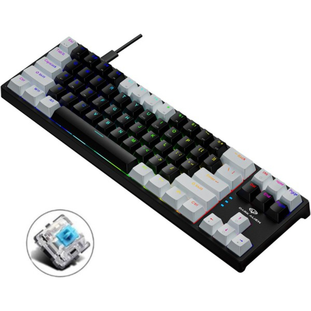 Valkyrie Blue Switch Dark Alien K710 71 Tuş Rgb Gaming Klavye - Mekanik Mavi Tuş Type-C - 2 Kademe Yükseklik Beyazsiyah Oyuncu Klavyesi Fiyatı