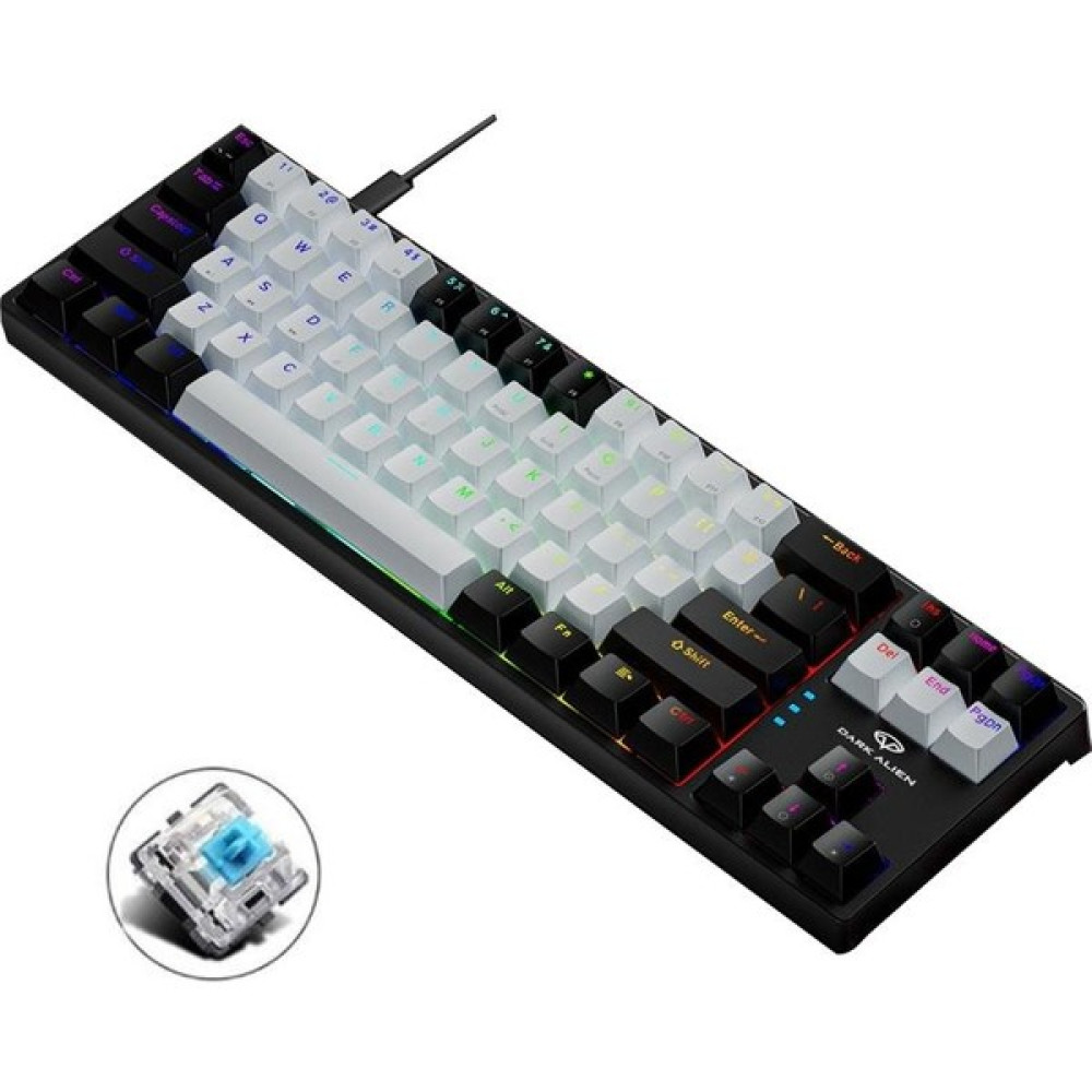 Valkyrie Blue Switch Dark Alien K710 71 Tuş Rgb Gaming Klavye - Mekanik Mavi Tuş Type-C - 2 Kademe Yükseklik Siyahbeyaz Oyuncu Klavyesi Fiyatı