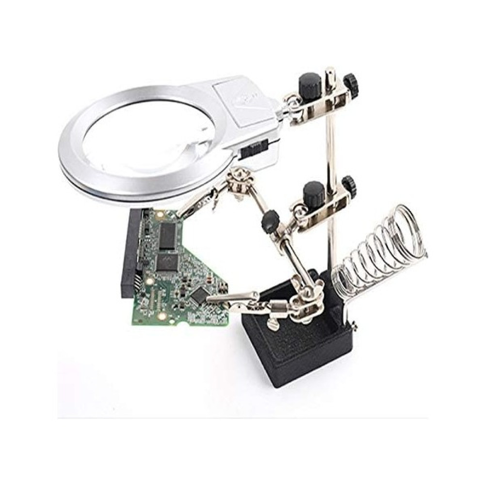 Valkyrie Çok Fonksiyonlu Lehim Tamir Standı Çift LED Li 10CM Büyüteç JM508-A Büyüteç Fiyatı