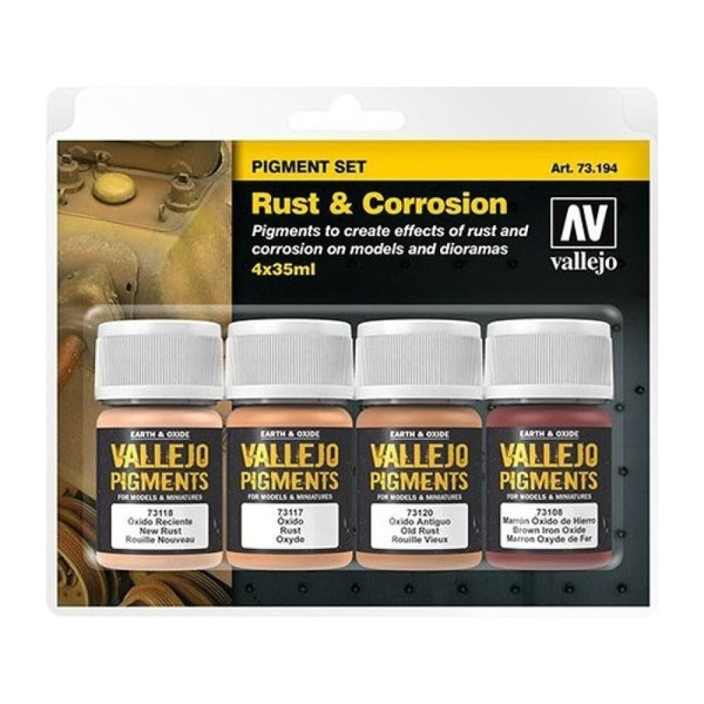 Vallejo 73194 4X35 Ml. Rust & Corrosion, Maket Boyası Pigment Seti Maket Fiyatı