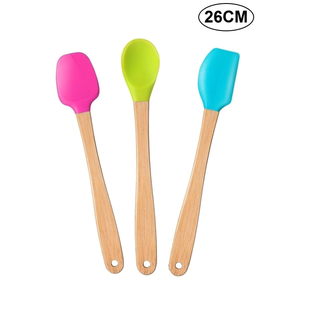 valletta Indigo 3lü Renkli Bambu Saplı Silikon Spatula Seti Uzun 26cm Mutfak Gereçleri Fiyatı