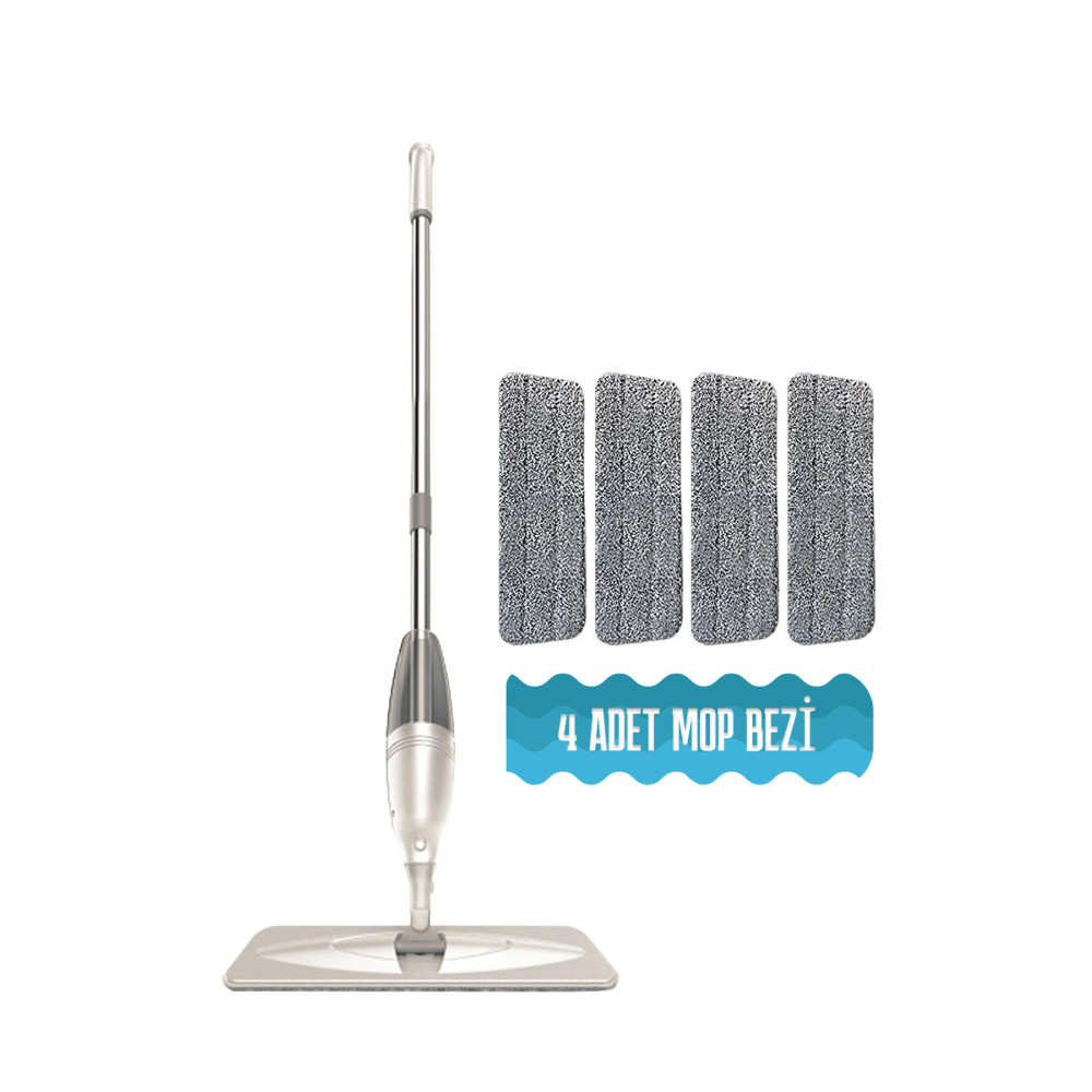 valletta Vitello Sprey Mop 360 Derece Dönen Su Püskürtmeli Spray Mop 4 Adet Mikrofiber Mop Bez Beyaz Deterjan ve Temizlik Ürünleri Fiyatı
