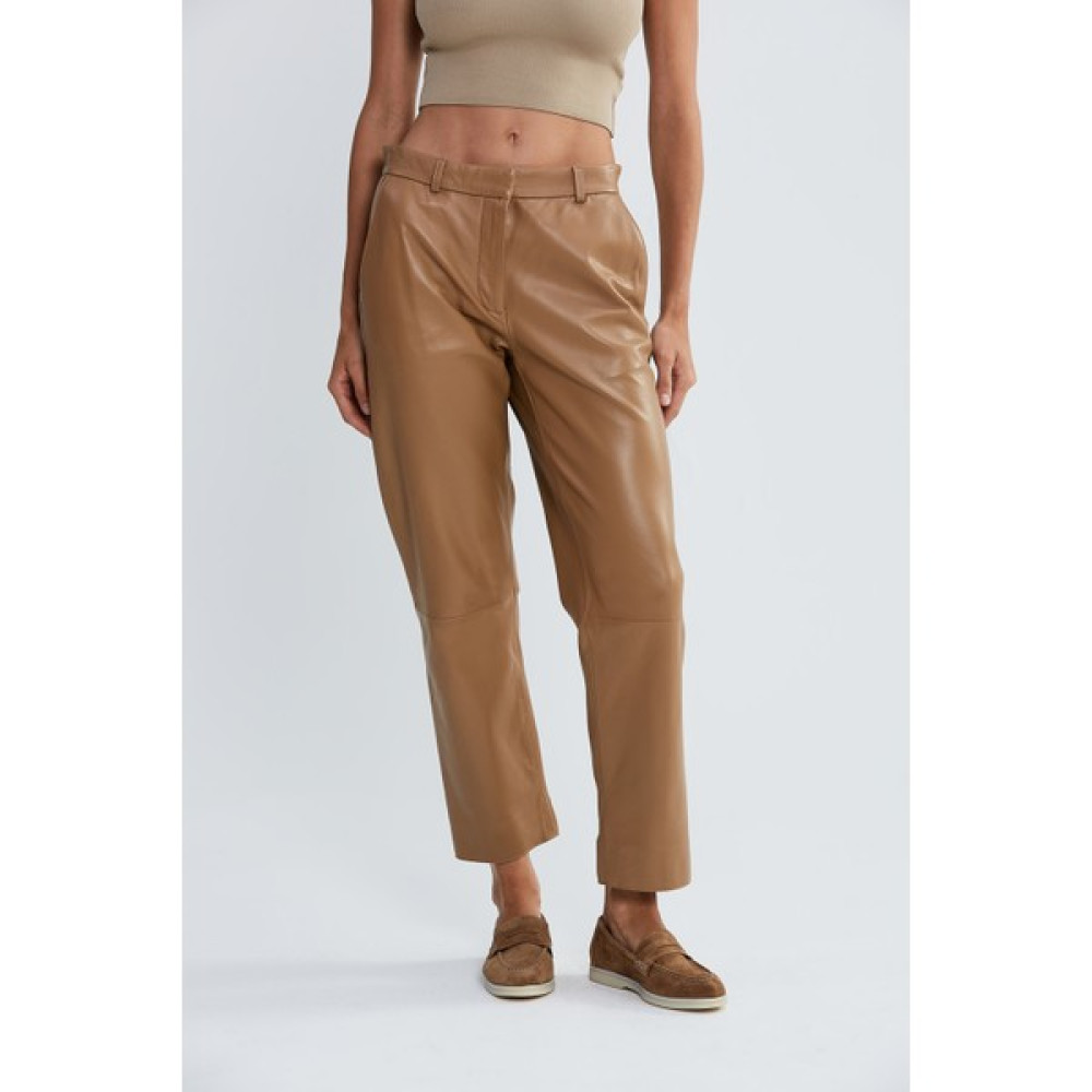 Valmenti Kadın Bej Hakiki Deri Pantolon Deri Pantalon 846 V1025 Byn Dr Pantalon Y23 Kadın Pantolon Fiyatı