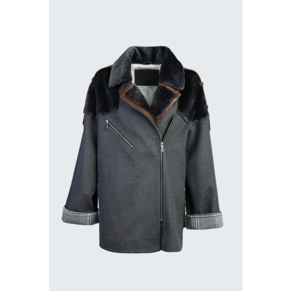 Valmenti Kadın Gri Kurk/derı/kumas Deri Mont 616 5049-A Bn Mont SK23/24 Bayan Mont Fiyatı
