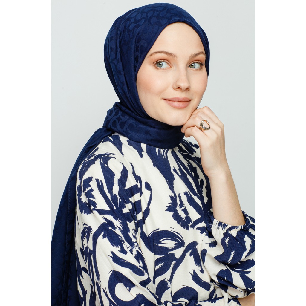 Valor Scarf Bloom Desen Şal - Lacivert Şal Fiyatı