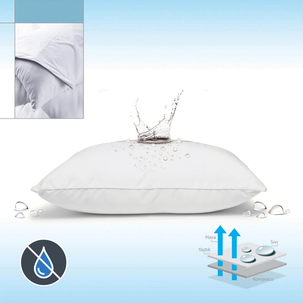 Valoroso Tekstil 2 Adet Micro Sıvı Geçirmez Yastık Alezi | Su Geçirmez Yastık Koruyucu 2'li Set - 50 x 70 cm - Beyaz Yastık Kılıfı Fiyatı