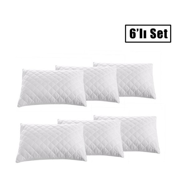 Valoroso Tekstil 6 Adet Kapitoneli Fermuarlı Yastık Koruyucu Alezi 50X70 cm - 50 x 70 cm - Beyaz Yastık Kılıfı Fiyatı