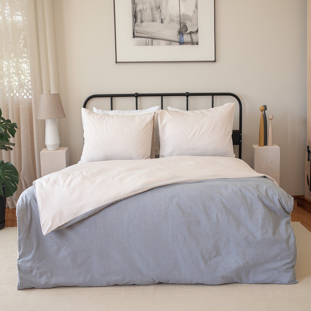 Valoroso Tekstil Çift Kişilik Nevresim Seti ( Çarşafsız ) - Bej - Gri - 200 x 220 cm Nevresim Takımı Fiyatı