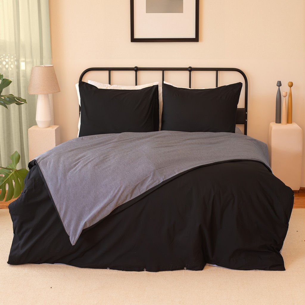 Valoroso Tekstil Çift Kişilik Nevresim Seti ( Çarşafsız ) - Gri - Siyah - 200 x 220 cm Nevresim Takımı Fiyatı