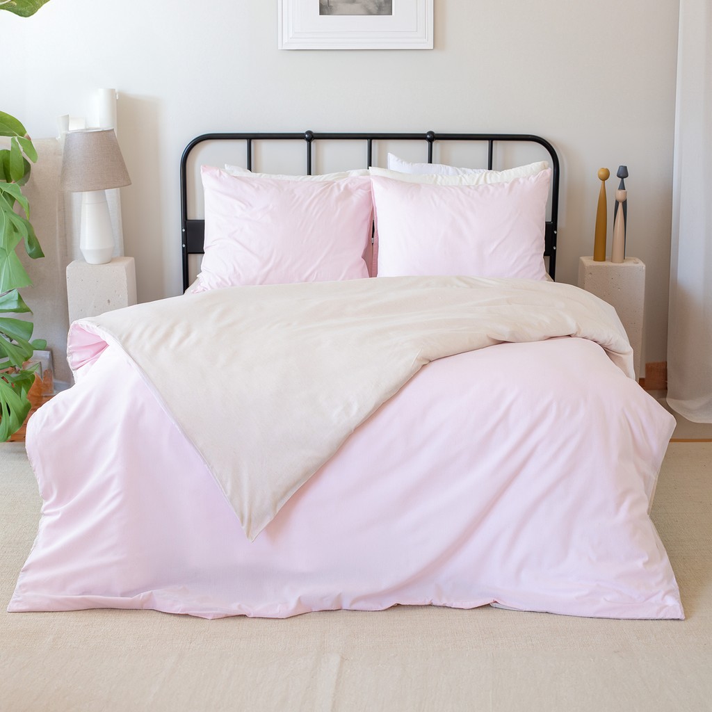 Valoroso Tekstil Nevresim Takımı Tek Kişilik Lastikli Çarşaflı - Bej - Pembe - 160 x 220 cm Nevresim Takımı Fiyatı