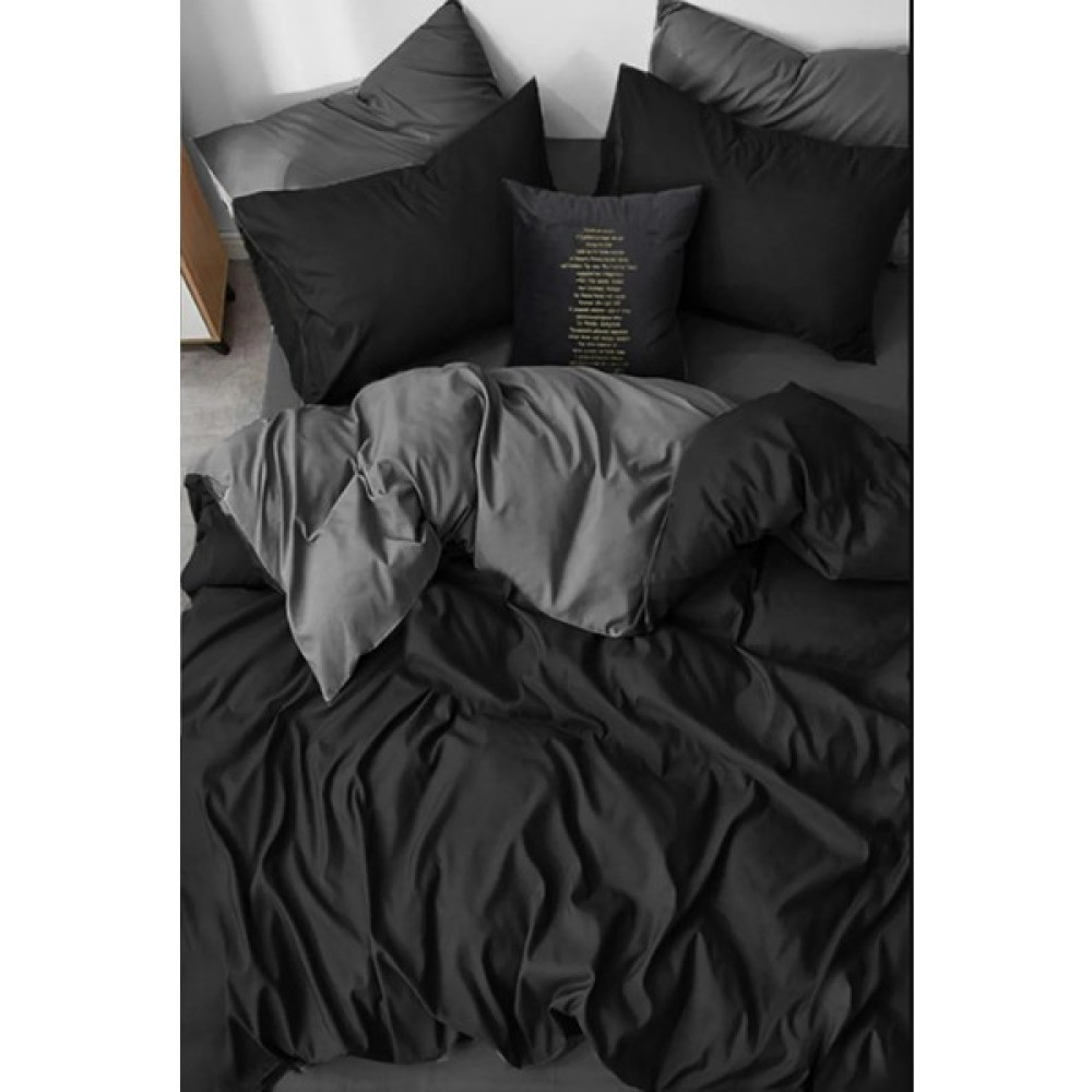 Valoroso Tekstil Nevresim Takımı Tek Kişilik Lastikli Çarşaflı - Gri - Siyah - 160 x 220 cm Nevresim Takımı Fiyatı