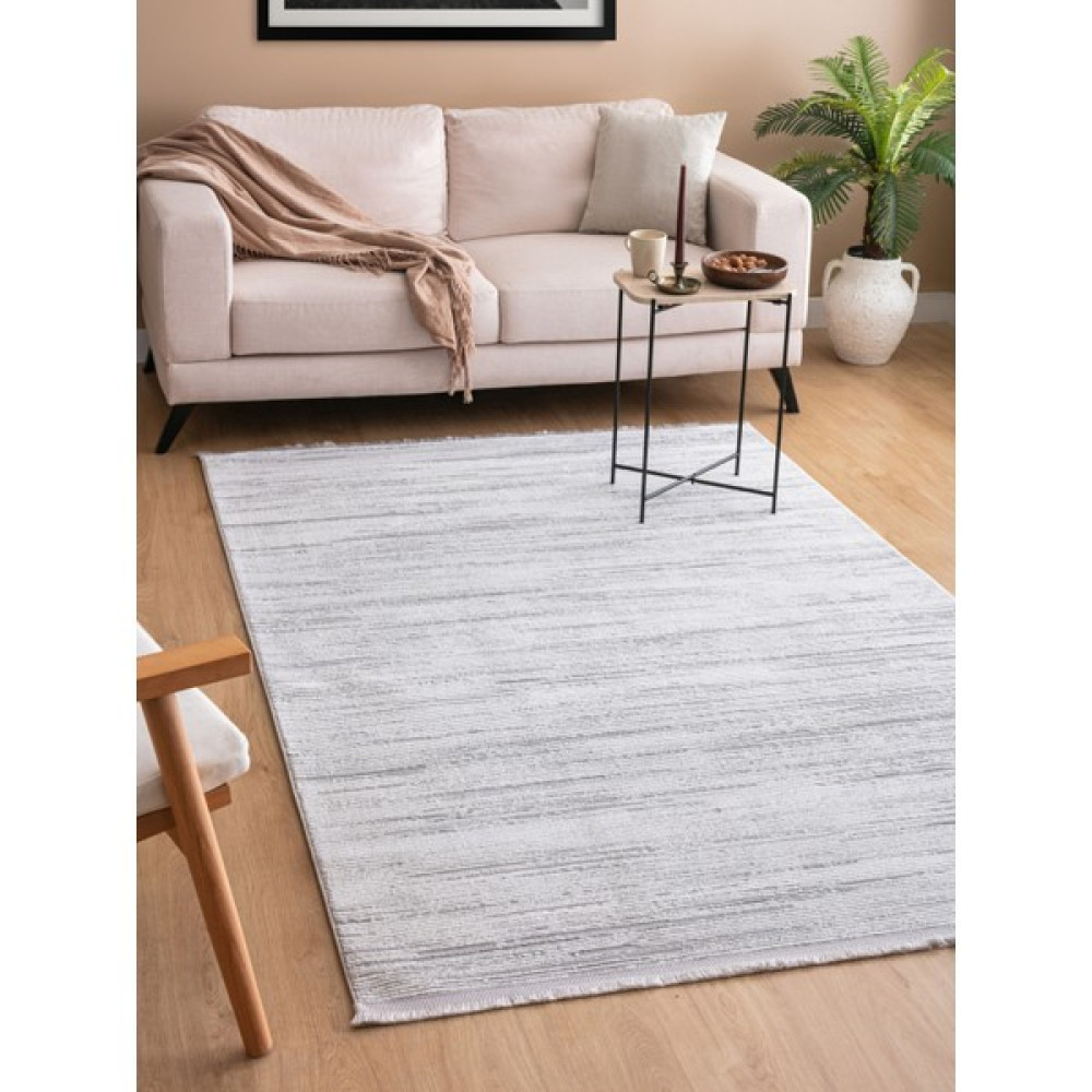 Vals Gri Salon Halısı Koridor Kesme Yolluk Yumuşak Doku Kaymaz Tozumaz Dokuma Makine Halısı 03 - 200 x 290 cm Yolluk Fiyatı