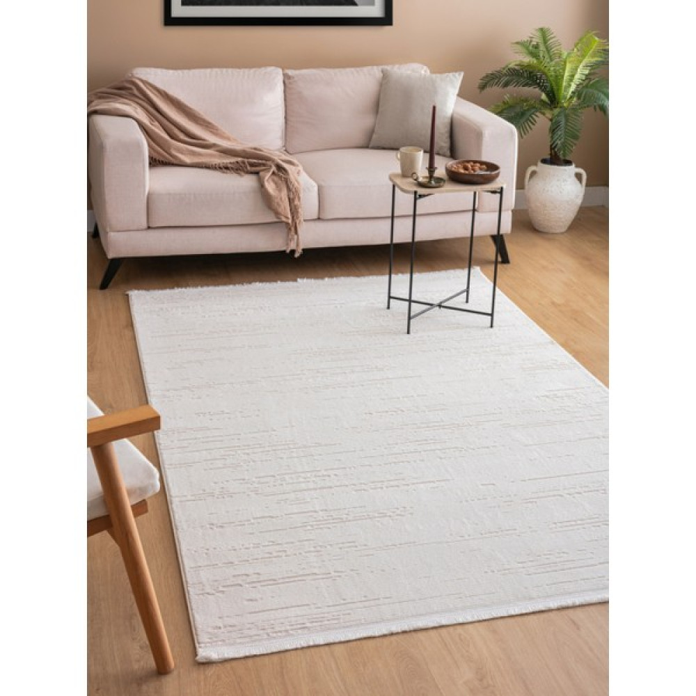 Vals Krem Salon Halısı Koridor Kesme Yolluk Yumuşak Doku Kaymaz Tozumaz Dokuma Makine Halısı 01 - 40 x 60 cm Yolluk Fiyatı