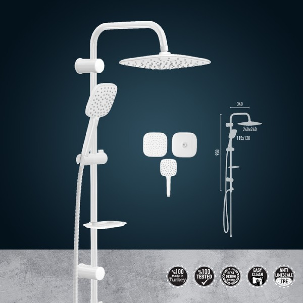 Valtemo Aqua Pure Tepe Duş Seti – VS-5090 Duş Seti Fiyatı