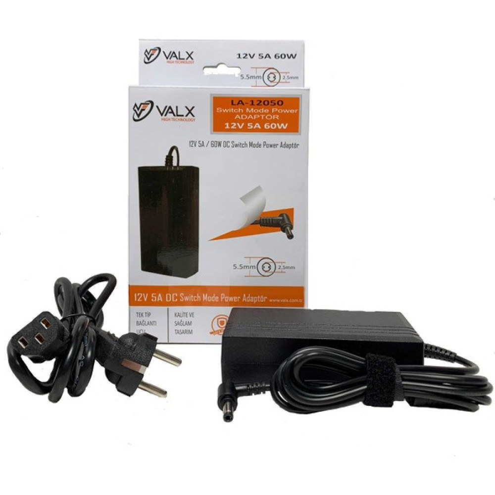 Valx Adaptör 12V 5A 60W 5.5x2.5 Elektrikli El Aletleri Fiyatı