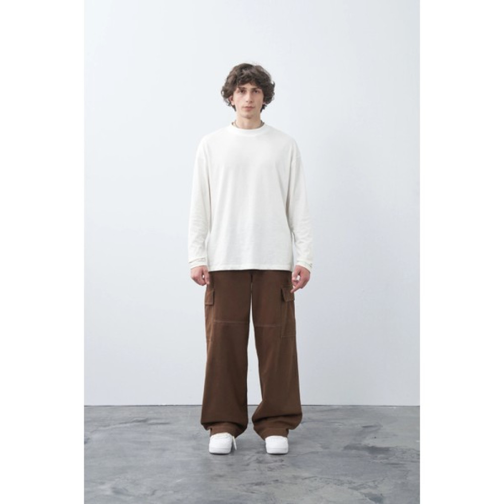 Vamosclo Kahve Oversize Gabardin Kargo Pantolon Erkek Pantolon Fiyatı
