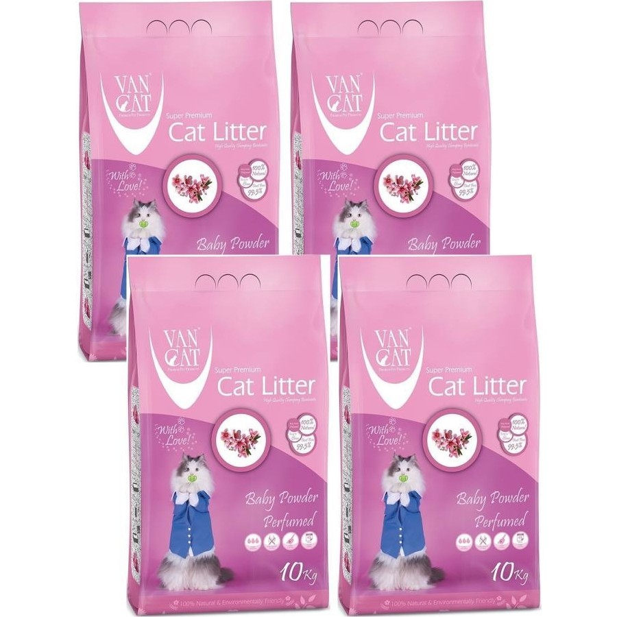 Van Cat Baby Powder İnce Topaklaşan Bebek Pudralı Kedi Kumu 10 kg x 4 Evcil Hayvan Ürünleri Fiyatı