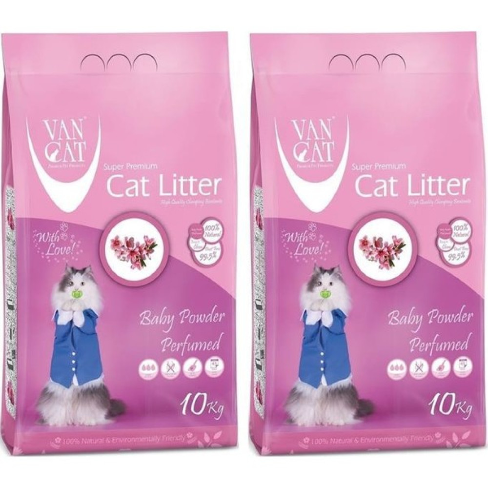 Van Cat Kokulu Baby Powder Parfümlü Kedi Kumu 10 kg 2 Adet Evcil Hayvan Ürünleri Fiyatı