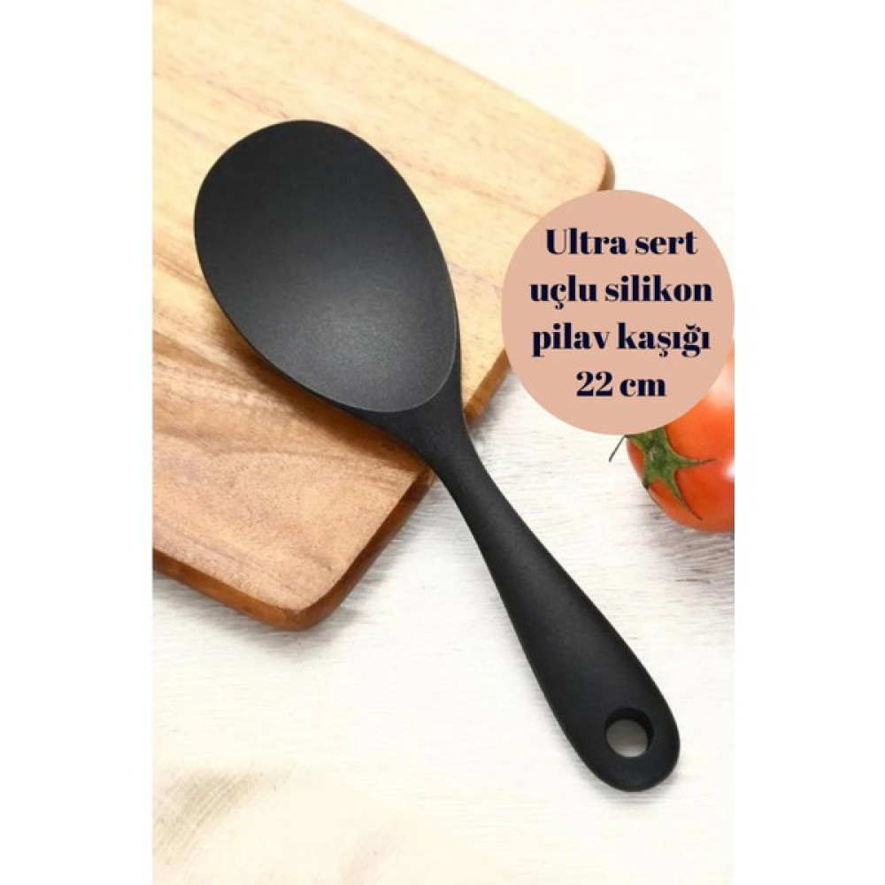 Vancl Ultra Sert Uçlu Silikon Pilav Kaşığı Yüksek Isıya Dayanıklı Yanmaz Yapışmaz - Siyah Çatal / Kaşık / Bıçak Takımları Fiyatı