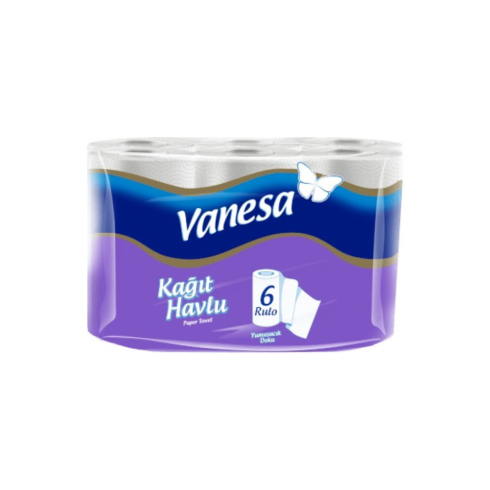 Vanesa Kağıt Havlu 6 Rulo Çift Katlı Yumuşak Doku Kağıt Havlu Fiyatı