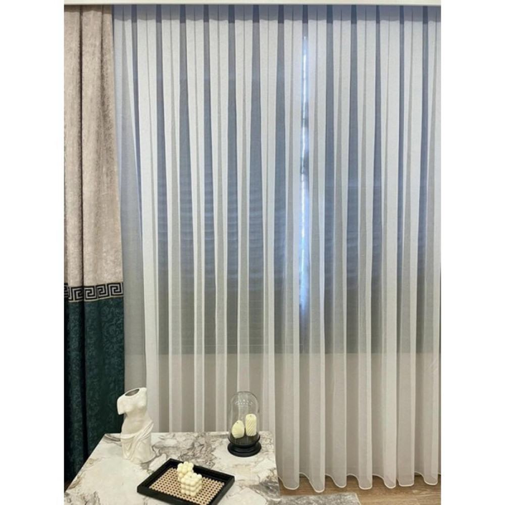 Vanessa Perde Mat Zemin Yeni Keten Zırh Tül Salon ve Yatak Odası Tül Perde Modern Ütü Istemez 1/2,5 Normal Pileli - 400 x 260 cm - Ekru Tül Perde Fiyatı