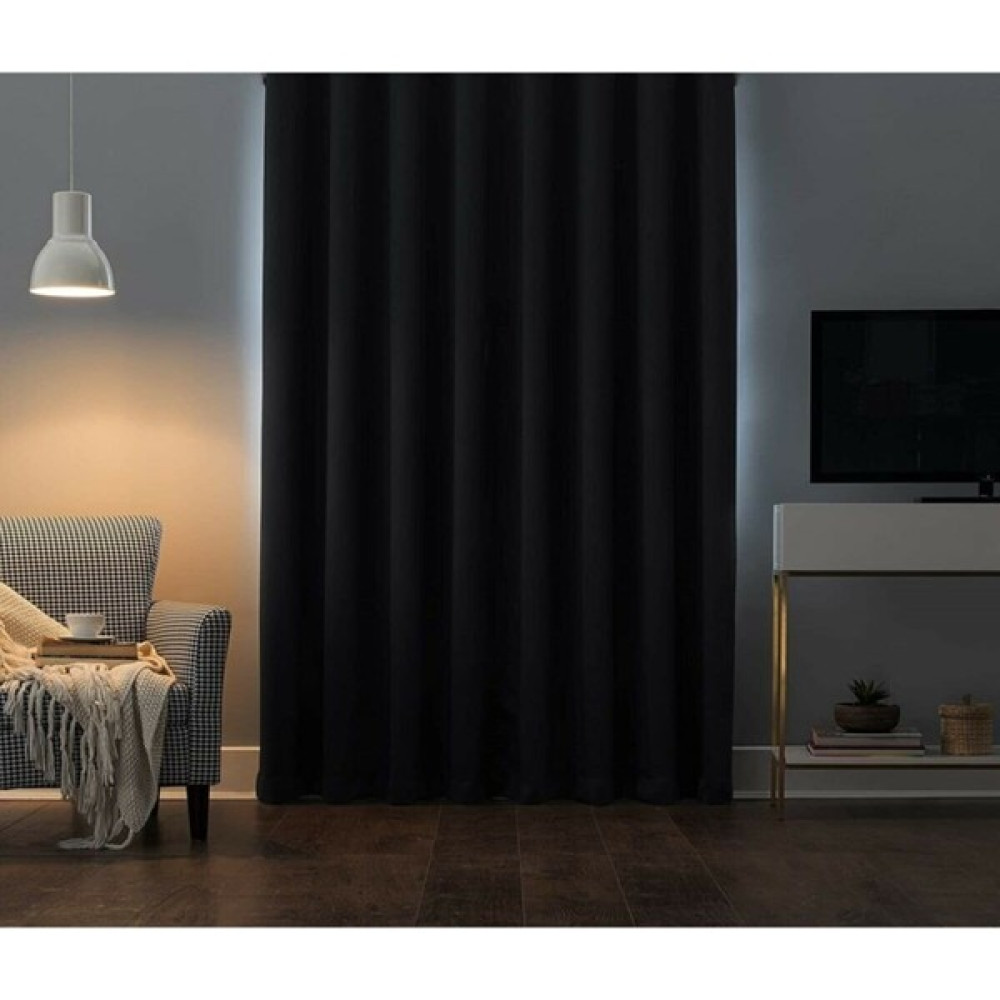 Vanessa Perde Siyah %100 Karartma Blackout Perde Yeni Sezon Katalog Lisanslı Ürün Iso Belgeli Güneşlik Pilesiz Düz - 170 x 250 cm Fon Perde Fiyatı