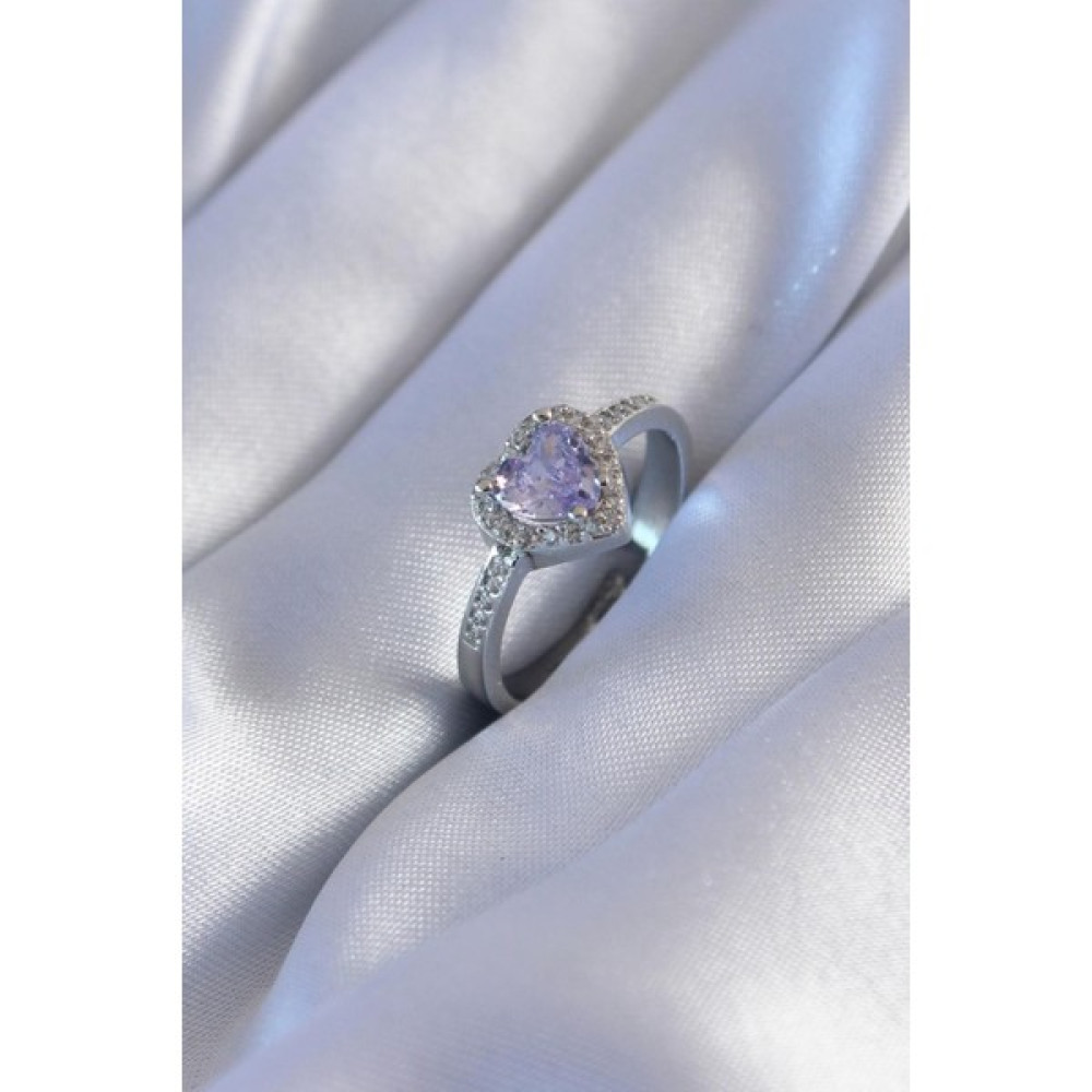 Vanilla Jewelry Çelik Pandora Kalp ciddi ilişki Yüzüğü ( ayarlanabilir) sevgili - Eflatun - Standart Yüzükler Fiyatı