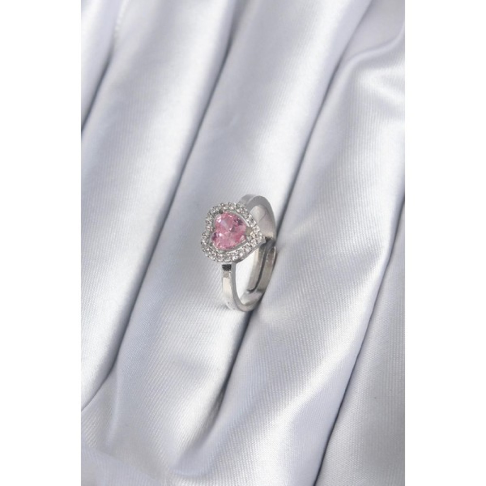 Vanilla Jewelry Çelik Pandora Kalp ciddi ilişki Yüzüğü ( ayarlanabilir) sevgili yüzüğü - Pembe - Standart Yüzükler Fiyatı