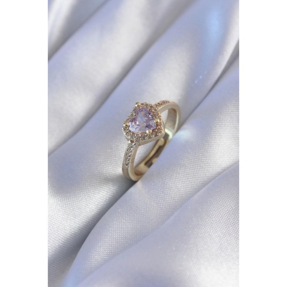 Vanilla Jewelry Pandora’s Çelik Ciddi Ilişki Yüzüğü (Ayarlanabilir) Kalp Sevgili Yüzük - Lila - Standart Yüzükler Fiyatı