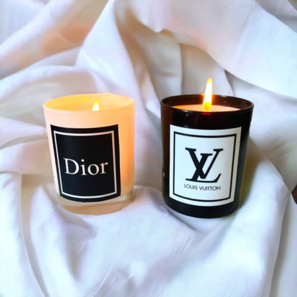 Vanilya Kokulu Bardak Mum, 2 Adet Siyah&beyaz Mum Seti - Beyaz Dior - Siyah Louis Vuitton Dekoratif Mum Fiyatı