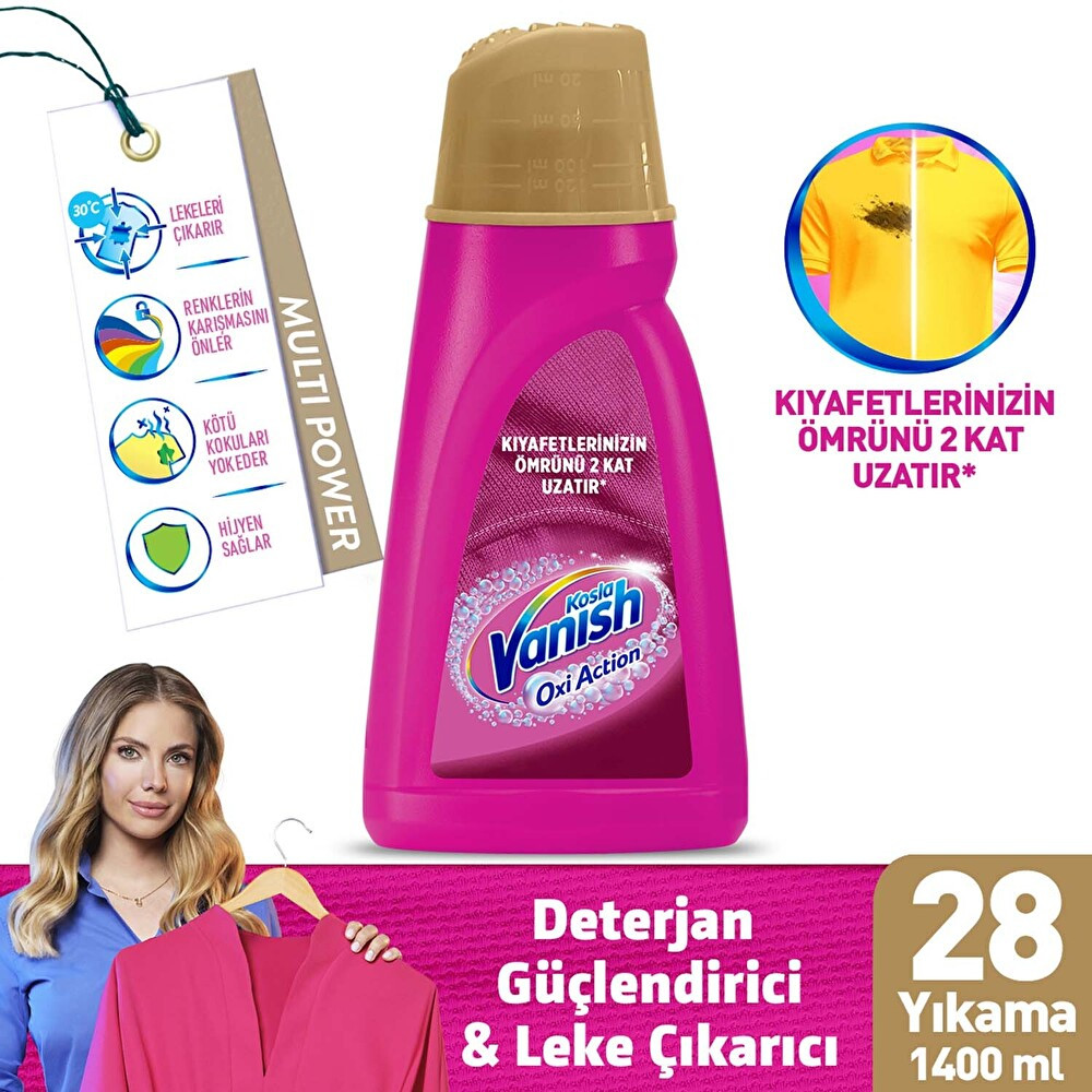 Vanish Kosla Multipower Oxi Advance Renkliler İçin Leke Çıkartıcı & Deterjan Güçlendirici Sıvı (1400 ml) Çamaşır Makinesi Ürünleri Fiyatı