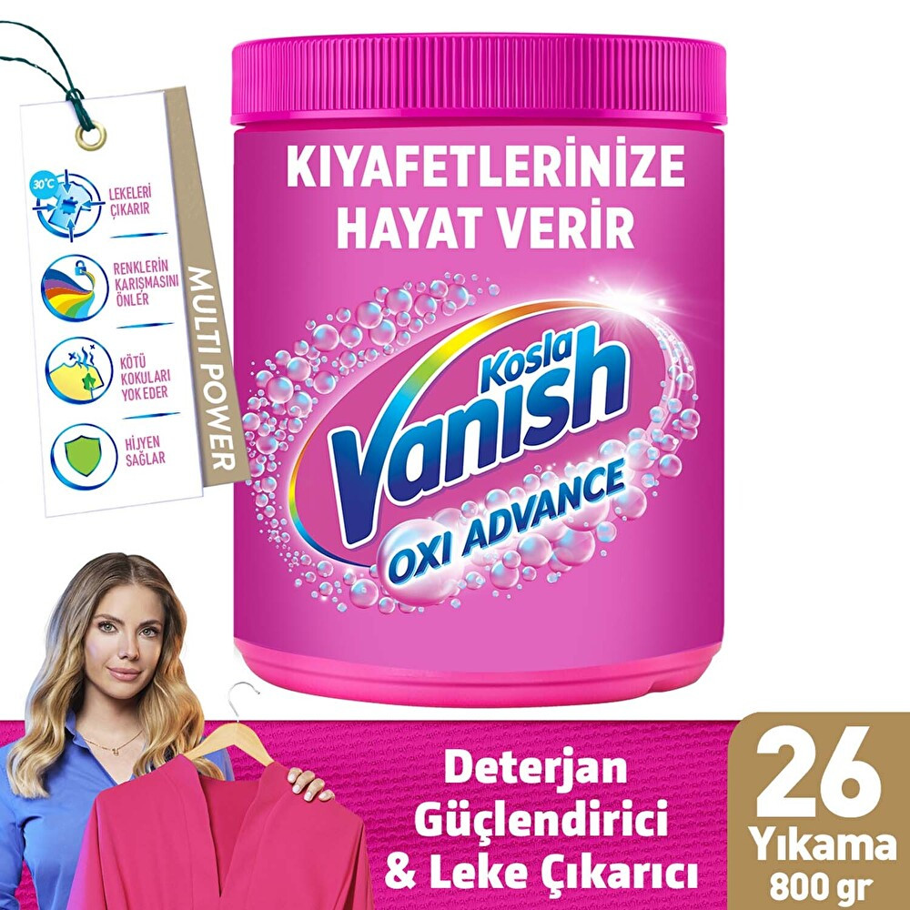 Vanish Kosla Multipower Oxi Advance Renkliler İçin Leke Çıkartıcı & Deterjan Güçlendirici Toz (1 x 800 g) Çamaşır Makinesi Ürünleri Fiyatı