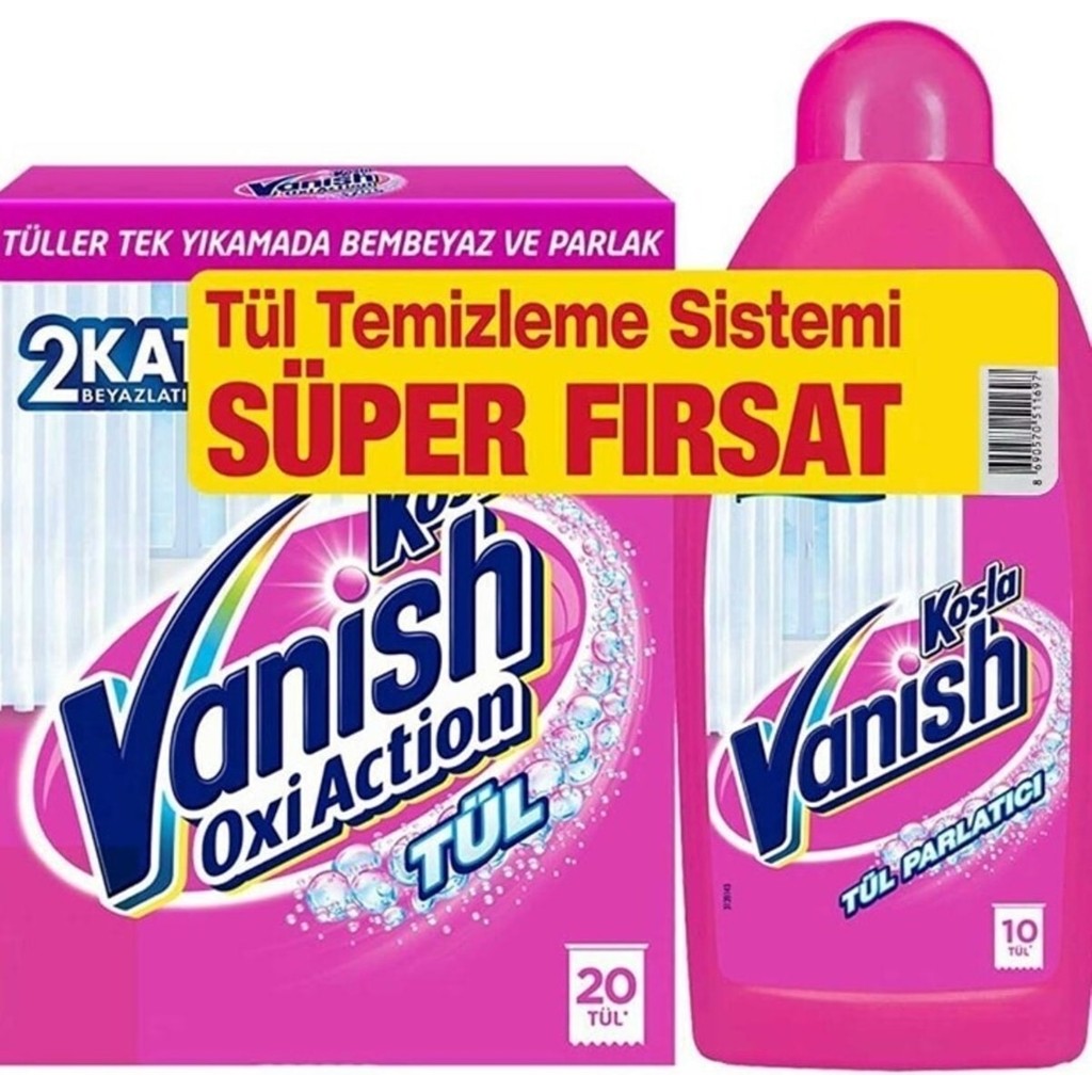 Vanish Kosla Tül Beyazlatıcı 450 G Gold ve 450 ml Tül Parlatıcı ile Bembeyaz Tüller İçin Özel Formül Bulaşık Yıkama Fiyatı