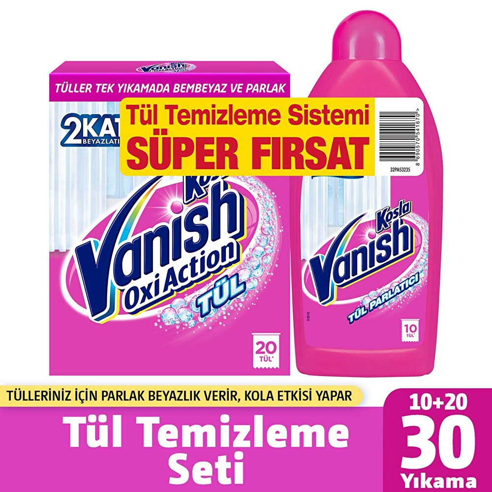 Vanish Kosla Tül Beyazlatıcı, Parlatıcı, Temizleyici Toz Seti 900 g Çamaşır Makinesi Ürünleri Fiyatı