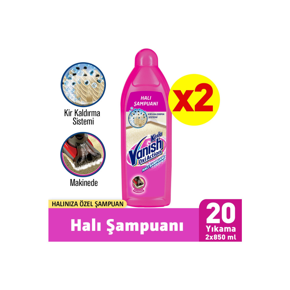 Vanish Kosla Zorlu Lekelere Özel Leke Çıkarıcı Şampuan Makinede Yıkama Halı 850 ml X2 Deterjan ve Temizlik Ürünleri Fiyatı