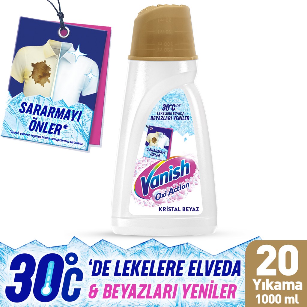 Vanish Oxi Action Kristal Beyaz Deterjan Güçlendirici ve Leke Çıkarıcı Sıvı 1000 ml Çamaşır Yıkama Fiyatı