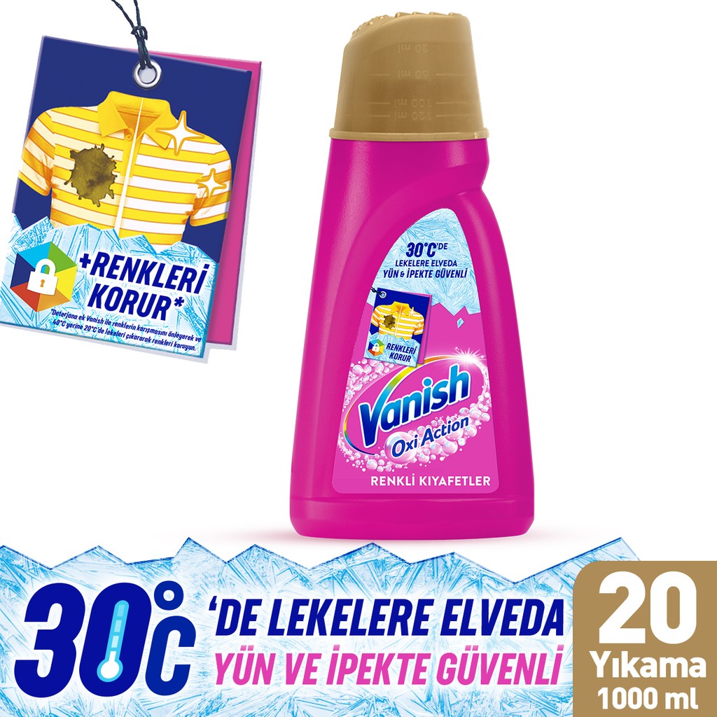 Vanish Oxi Action Renkliler İçin Deterjan Güçlendirici ve Leke Çıkarıcı Sıvı 1000 ml - 1 lt Çamaşır Yıkama Fiyatı