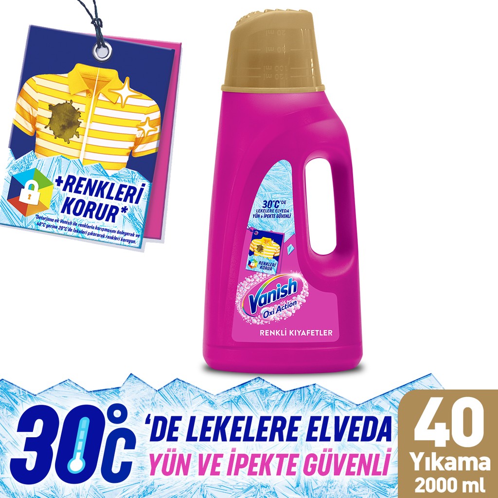 Vanish Oxi Action Renkliler İçin Deterjan Güçlendirici ve Leke Çıkarıcı Sıvı 2000ml - 2 lt Çamaşır Yıkama Fiyatı