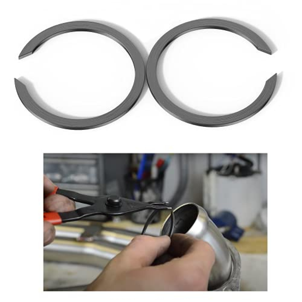 vanjoy Exhaust Flange Retaining Ring for Harley Davidson 1984-2020 Touring, Tri-Glide, Sportster, Softail, Dyna Exhaust Pipes Installing 1 Pair 2pcs