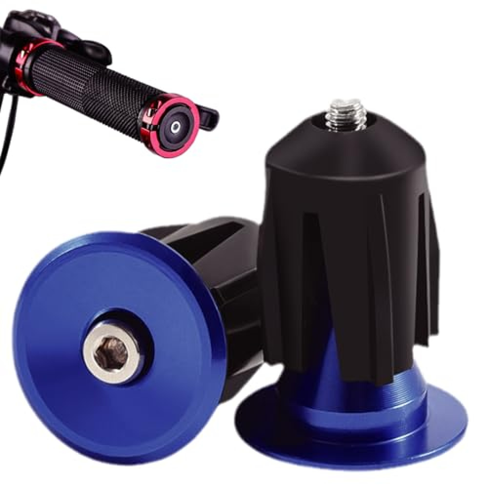 VANSIHO Bike Handlebar Ends Caps with Screw (Blue) Bar End Plugs Handlebar EndPlugs for Most Bicycle, Mountain Bike, Road Bike, MTB, BMX
