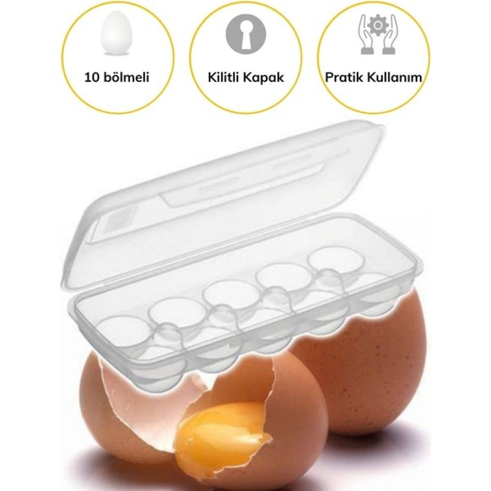 Varbeya 10 Bölmeli Kilitli Kapaklı Yumurtalık Saklama Kutusu YU110 Saklama Kapları Fiyatı