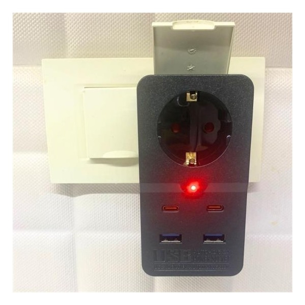 Varbeya Isıya Dayanıklı Termal Akım Korumalı 1 Priz Girişli 2 USB Girişli 2 Type-C Girişli Pirz Prizler Fiyatı