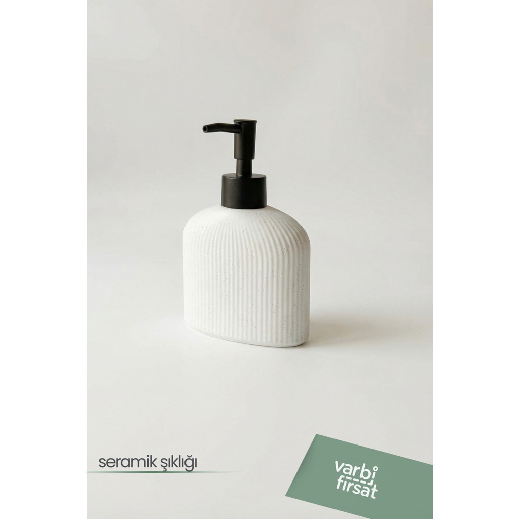 VarBiFırsat Modern Desenli Seramik Sabunluk 180 ml - Beyaz Diğer Fiyatı