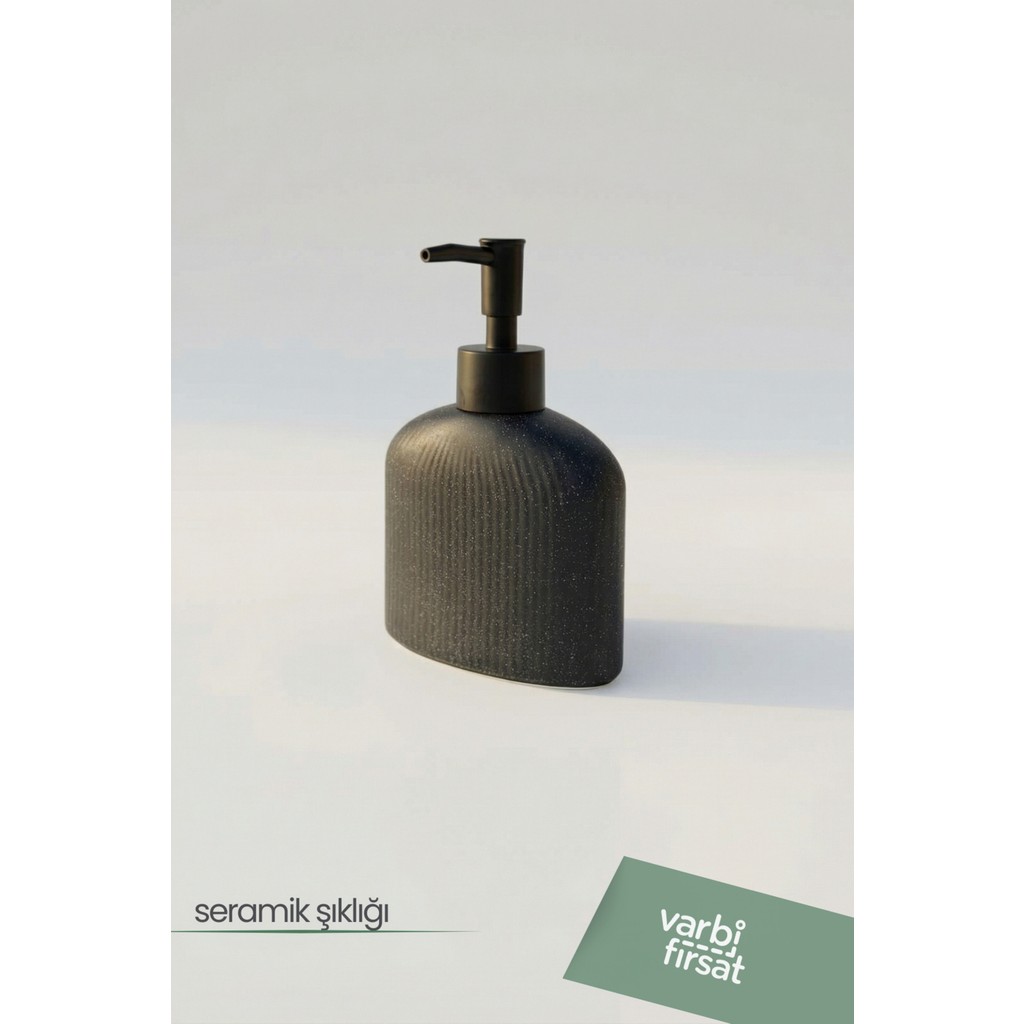 VarBiFırsat Modern Desenli Seramik Sabunluk 180 ml - Siyah Diğer Fiyatı